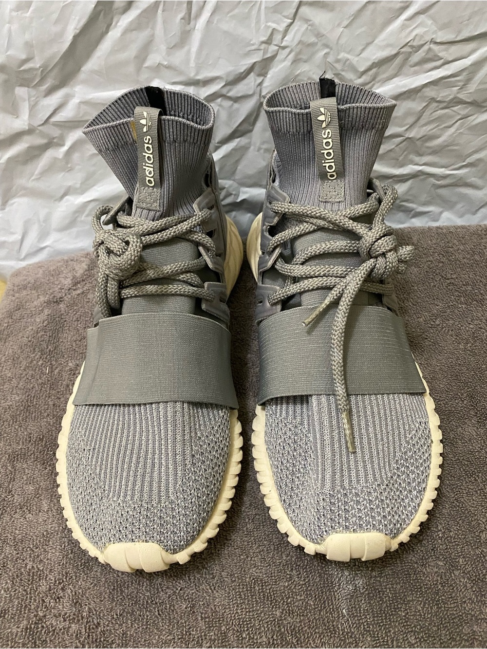 Adidas Tubular Doom Primeknit Grey mens size 10
